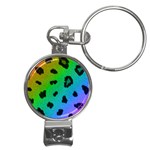 Cool Rainbow Cheetah Print Design Nail Clippers Key Chain