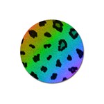 Cool Rainbow Cheetah Print Design Magnet 3  (Round)