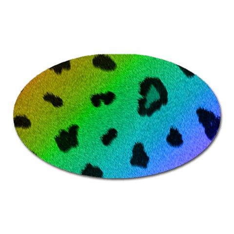 Cool Rainbow Cheetah Print Design Magnet (Oval) from Custom Dropshipper Front