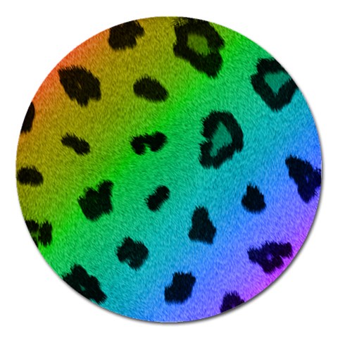 Cool Rainbow Cheetah Print Design Magnet 5  (Round) from Custom Dropshipper Front