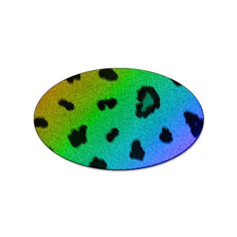 Cool Rainbow Cheetah Print Design Sticker Oval (100 pack) from Custom Dropshipper Front
