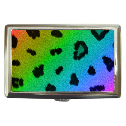 Cool Rainbow Cheetah Print Design Cigarette Money Case from Custom Dropshipper Front