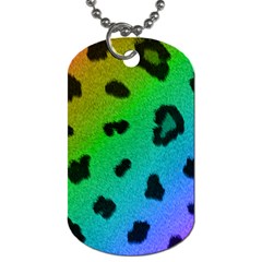 Cool Rainbow Cheetah Print Design Dog Tag (Two Sides) from Custom Dropshipper Back