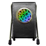 Cool Rainbow Cheetah Print Design Pen Holder Desk Clock