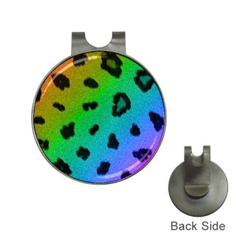 Cool Rainbow Cheetah Print Design Golf Ball Marker Hat Clip from Custom Dropshipper Front