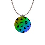 Cool Rainbow Cheetah Print Design 1  Button Necklace