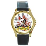 Bad Girls Club Round Gold Metal Watch