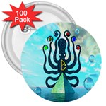 Star Nation Octopus 3  Button (100 pack)