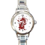 Red Dragon  Round Italian Charm Watch
