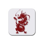 Red Dragon  Rubber Coaster (Square)