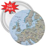 Europe 3  Button (100 pack)