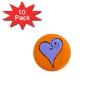 Blue Heart 1  Mini Magnet (10 pack) 