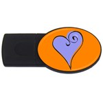 Blue Heart USB Flash Drive Oval (2 GB)
