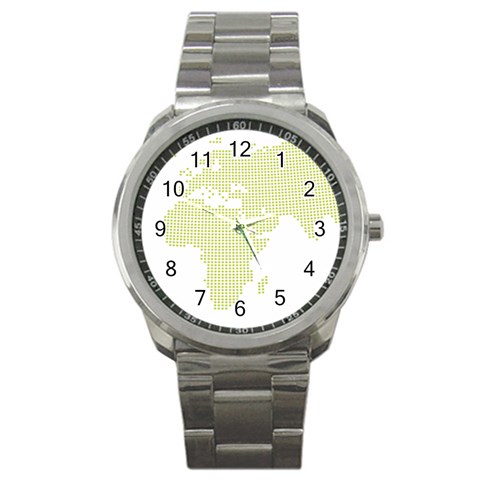 map Sport Metal Watch from Custom Dropshipper Front