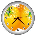 orange Wall Clock (Silver)