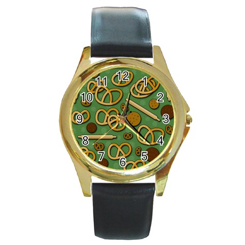 Bakery 4 Round Gold Metal Watch from Custom Dropshipper Front