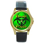 Bauer-Power Round Gold Metal Watch