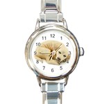 Golden Lab Round Italian Charm Watch