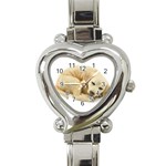 Golden Lab Heart Italian Charm Watch