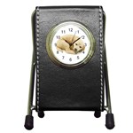 Golden Lab Pen Holder Desk Clock