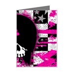 Scene Kid Girl Skull Mini Greeting Card