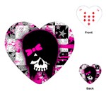 Scene Kid Girl Skull Playing Cards Single Design (Heart)