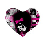 Scene Kid Girl Skull Standard 16  Premium Heart Shape Cushion 