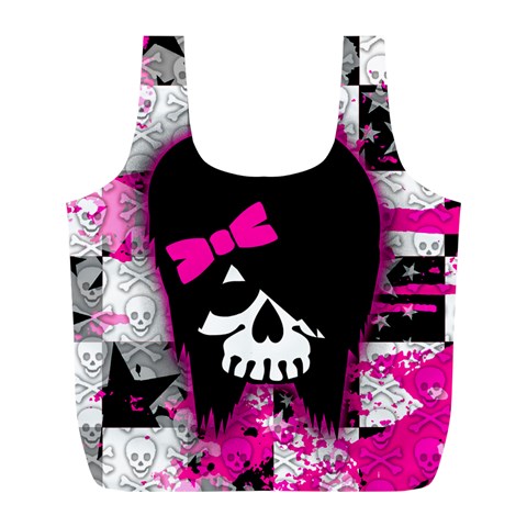 Scene Kid Girl Skull Full Print Recycle Bag (L) from Custom Dropshipper Front