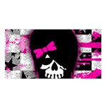 Scene Kid Girl Skull Satin Shawl