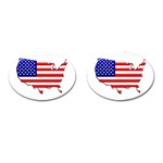 American Map Flag Cufflinks (Oval)