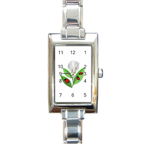 3 Ladybugs Rectangular Italian Charm Watch from Custom Dropshipper Front
