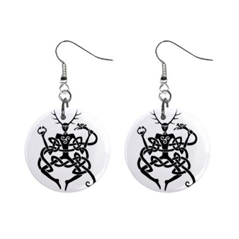 cernunnos 1  Button Earrings from Custom Dropshipper Front