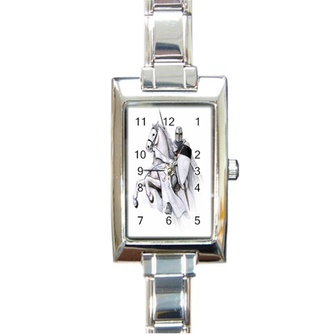 templar on rearing horse Rectangular Italian Charm Watch from Custom Dropshipper Front
