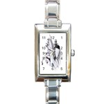 templar on rearing horse Rectangular Italian Charm Watch