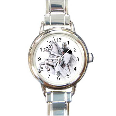 templar on rearing horse Round Italian Charm Watch from Custom Dropshipper Front