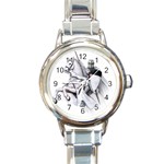 templar on rearing horse Round Italian Charm Watch