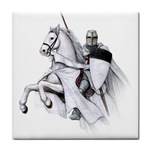 templar on rearing horse Tile Coaster