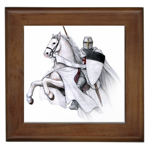 templar on rearing horse Framed Tile from Custom Dropshipper Front