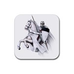 templar on rearing horse Rubber Coaster (Square)