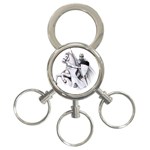 templar on rearing horse 3-Ring Key Chain