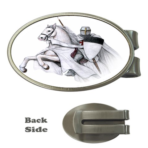 templar on rearing horse Money Clip (Oval) from Custom Dropshipper Front