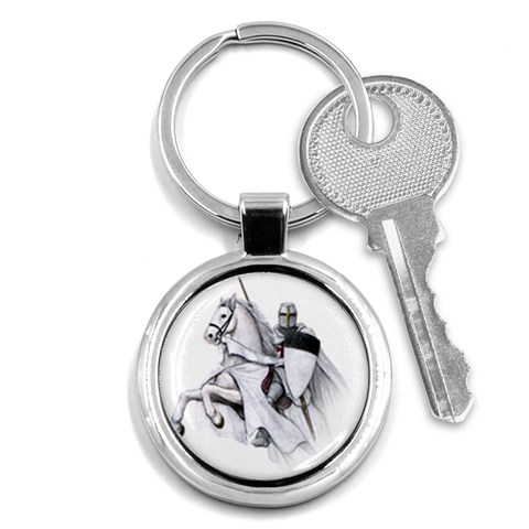templar on rearing horse Key Chain (Round) from Custom Dropshipper Front