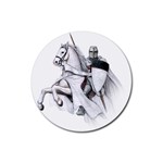templar on rearing horse Rubber Coaster (Round)