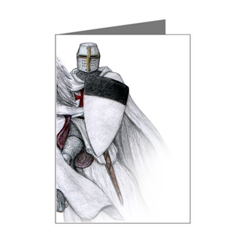 templar on rearing horse Mini Greeting Card from Custom Dropshipper Left