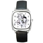 templar on rearing horse Square Metal Watch