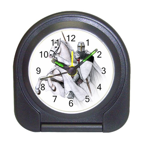templar on rearing horse Travel Alarm Clock from Custom Dropshipper Front