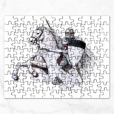 templar on rearing horse Jigsaw Puzzle (Rectangular) from Custom Dropshipper Front