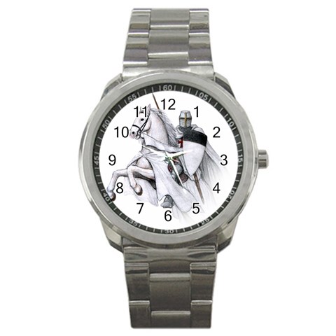 templar on rearing horse Sport Metal Watch from Custom Dropshipper Front