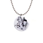 templar on rearing horse 1  Button Necklace