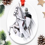 templar on rearing horse Oval Ornament (Two Sides)